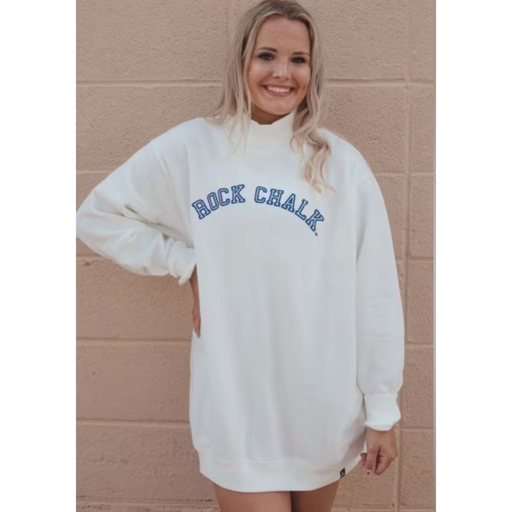 University of Kansas KU Jayhawks Gameday Social Tunic Crew Sweatshirt Medium